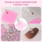 Using a rhinestone picker for intricate nail art