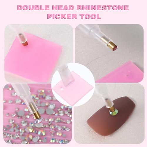Using a rhinestone picker for intricate nail art