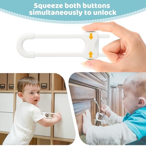 Reaeon cabinet safety locks set of 6 white