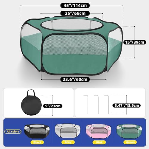 Small Animal Playpen with Mesh Cover & Waterproof Bottom Cat Tent Chicken Brooder Rabbit Guinea Pig Cage Playpen for Small Animals Indoor Outdoor Use - Image 3