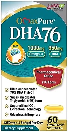 Labo Nutrition ultra concentrated 950mg DHA supplement label details