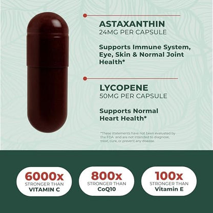 Premium high potency carotenoid supplement sixty vegetarian capsules packaging view.