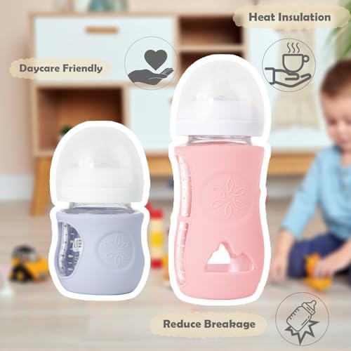 Food grade BPA free silicone bottle sleeve set for baby feeding
