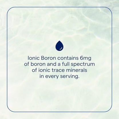 Trace Minerals Ionic Boron liquid bottle showing serving size details