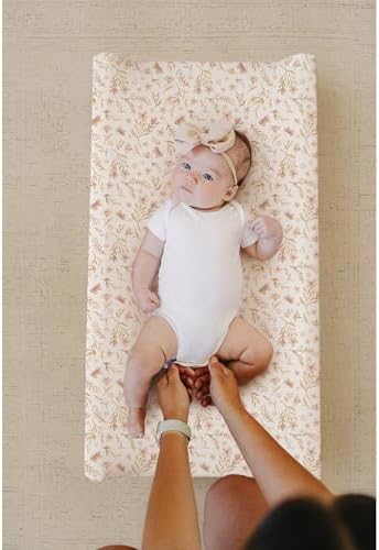 Konssy two pack baby changing pad covers showcasing full elastic hem