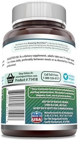 Authentic imported Amazing Nutrition DMAE supplement non GMO gluten free capsule presentation