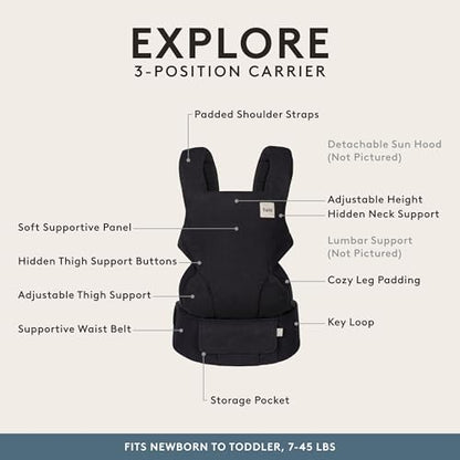 Adjustable head pillow feature on Tula baby carrier