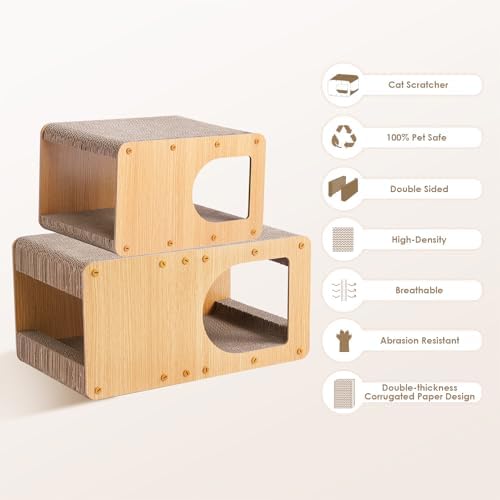 EHEYCIGA Kitten Scratching Board Pad showing the interior tunnel space