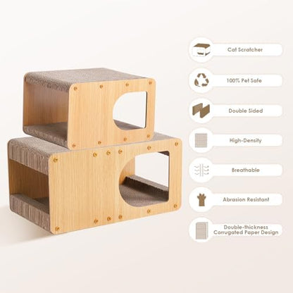 EHEYCIGA Kitten Scratching Board Pad showing the interior tunnel space
