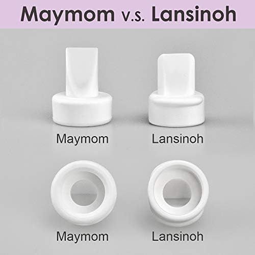 Top angle view of four factory sealed Maymom duckbill valves on a clean background