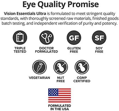 Dr. Whitaker's Vision Essentials Ultra box and bottle packaging