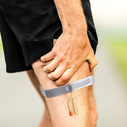 Four pack set of gray Nuanchu urinary leg straps displayed together.