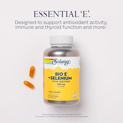 Solaray Bio Vitamin E supplement facts and ingredient label closeup