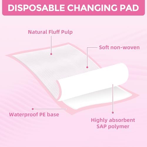 Vabrloy baby changing pad absorbent layers close up