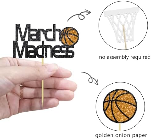 Basketball themed cupcake decorations for birthday events