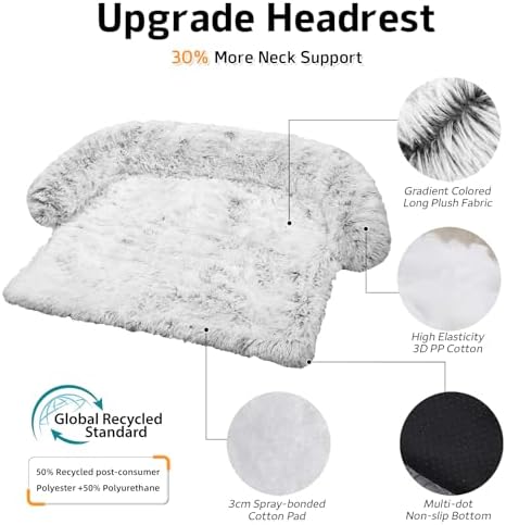 Close-up of the durable claw-resistant fleece and premium faux fur texture on the GGIB dog bed.
