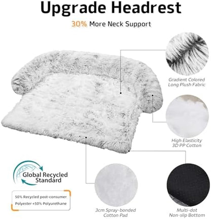 Close-up of the durable claw-resistant fleece and premium faux fur texture on the GGIB dog bed.