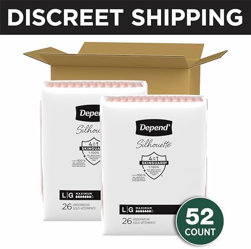 Depend Silhouette maximum absorbency postpartum underwear for women in pink