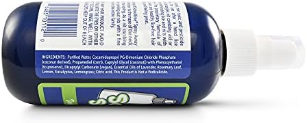 Back label of Schooltime Lice Spray showing coconut-derived ingredients and essential oils