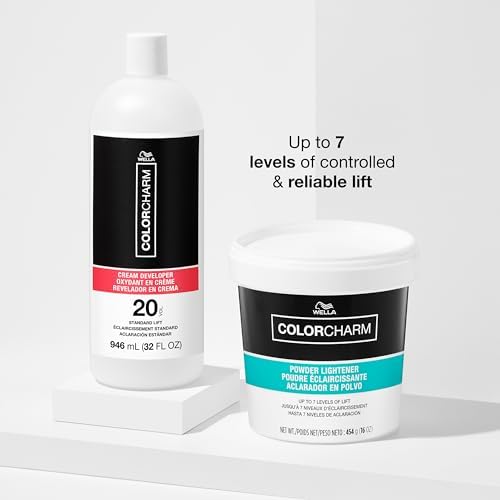 Back view of Wella Colorcharm cream developer with usage instructions