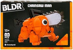 BLDR building bricks sorted alongside the official instruction guide for assembly