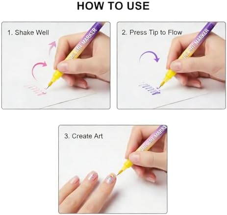 Hand holding nail art pen demonstrating ease of use for DIY manicure
