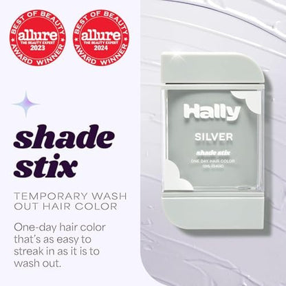 Application of Hally Hair silver temporary hair color
