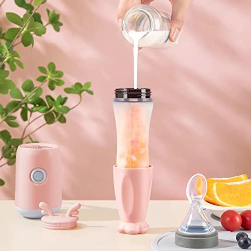 Stainless steel blades inside the s socila portable blender container attachment point