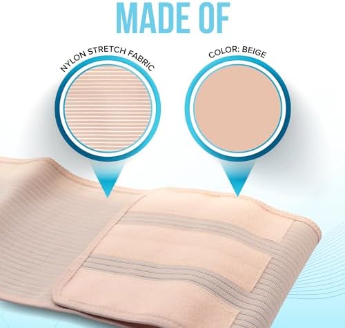 JJ CARE elastic ostomy belt demonstrating universal fit for left or right side placement.