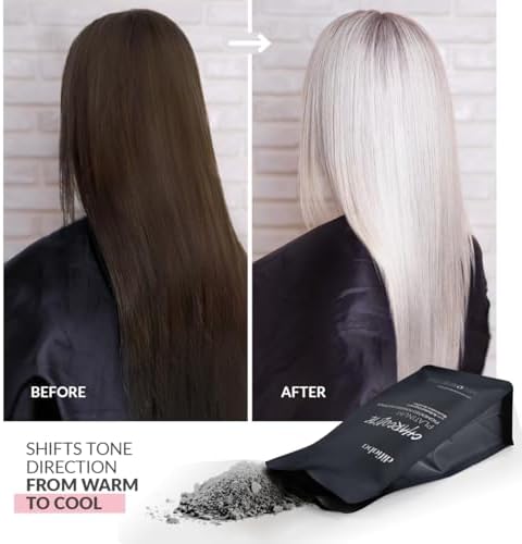 Activated charcoal infused professional hair bleaching powder demonstrating advanced 10 levels of lift performance