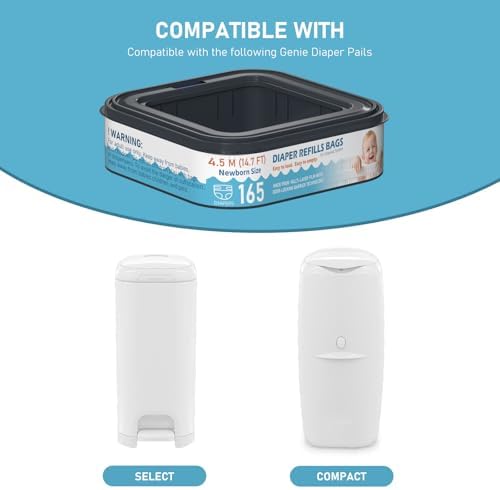 Compatible diaper pail refill bags for Compact and Select models