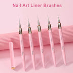 Close up view of nylon bristles on Voiluk liner brushes for nail art