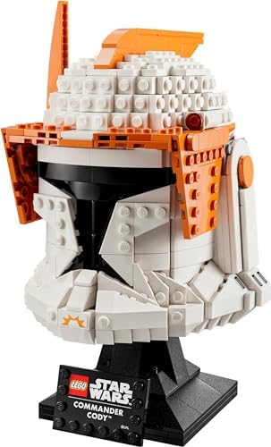 Side profile view of LEGO Clone Commander Cody helmet showing tactical antenna element