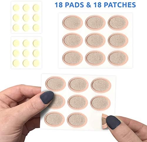 Side view of Comfort Zone corn remover patches showing the adhesive texture.