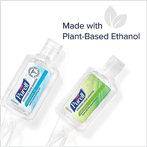 Purell Advanced Hand Sanitizer Variety Pack, Naturals and Refreshing Gel, 1 Fl Oz Travel Size Flip-Cap Bottle with Jelly Wrap Carrier (Pack of 8) - 3900-09-ECSC - Image 6