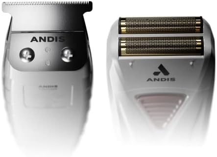 Andis Pro Foil Lithium Shaver showcasing the gold titanium hypoallergenic foils.