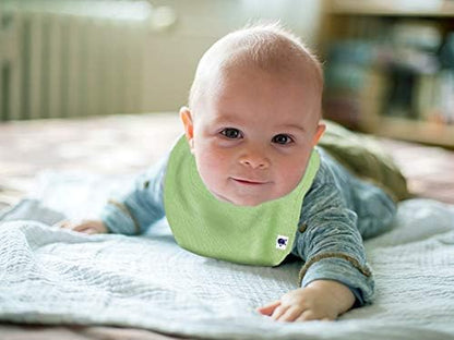 SPINFOX multi layer waterproof baby bib highlighting the liquid resistant inner core.