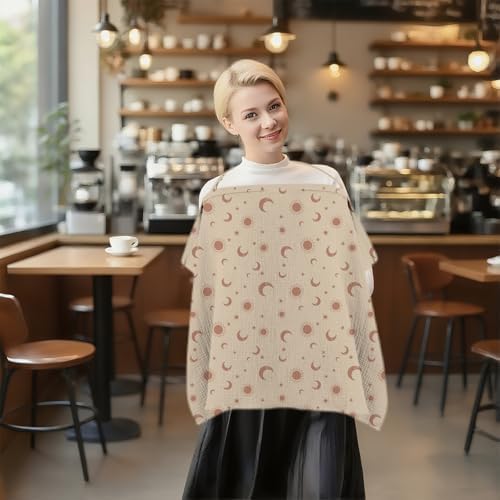 Flat lay of muslin nursing cover showing full size and coverage