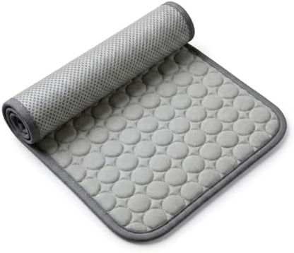 PawLab self cooling pet pad spread out on a living room floor