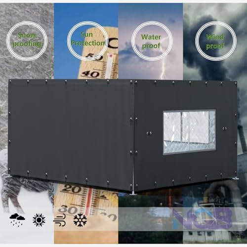 Weather resistant black tarpaulin side enclosure panel for ten by ten feet kennels