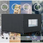 Weather resistant black tarpaulin side enclosure panel for ten by ten feet kennels