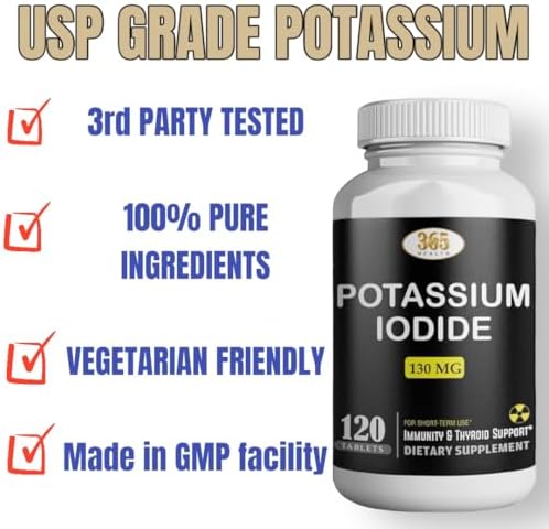 Premium clean formula potassium iodine emergency survival kit supply bottle