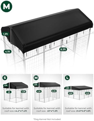 PawGiant eight by four feet outdoor dog run cover installed on metal frame