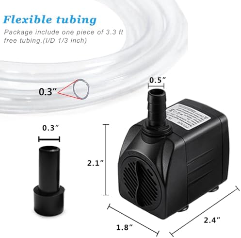 Pulaco aquarium pump with included silicone tubing