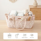 Konssy quilted storage basket lifestyle angle
