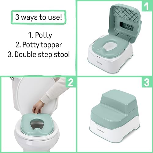 Ingenuity 3-in-1 potty seat converted for adult toilet use