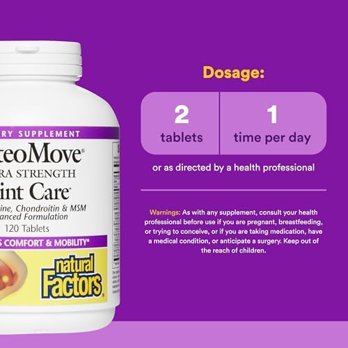 Natural Factors, OsteoMove Joint Care, Extra Strength Support for Joint and Bone Health, Non-GMO, 120 tablets (60 servings) - Image 4
