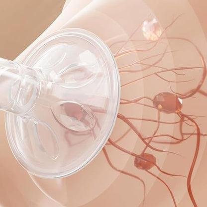 Side profile of YOHKOH hand operated breast pump highlighting the ergonomic manual handle