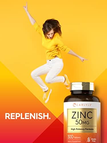 Bioavailable zinc supplement 50 mg for skin health and whole body wellness
