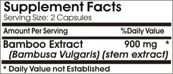 Naturetition Supplements Bamboo Extract label details and supplement facts